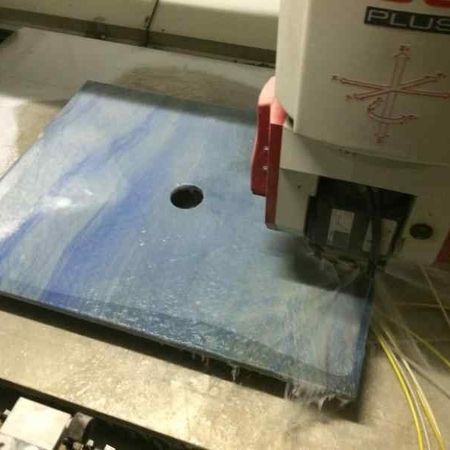 Duschtasse aus blauem Naturstein