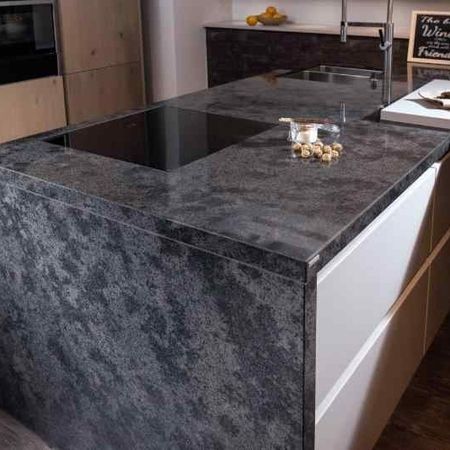 Küchenarbeitsplatte aus Mystic Grey satiniert